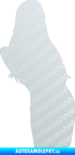 Samolepka Erotická žena 005 pravá 3D karbon bílý