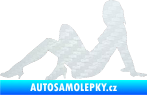 Samolepka Erotická žena 028 levá 3D karbon bílý