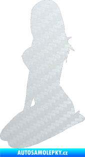 Samolepka Erotická žena 032 levá 3D karbon bílý