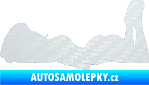 Samolepka Erotická žena 034 levá 3D karbon bílý
