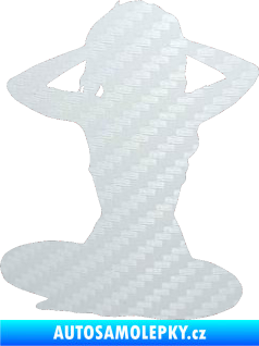 Samolepka Erotická žena 042 levá 3D karbon bílý