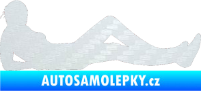 Samolepka Erotická žena 045 pravá 3D karbon bílý