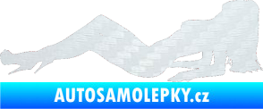 Samolepka Erotická žena 046 levá 3D karbon bílý