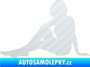 Samolepka Erotická žena 049 levá 3D karbon bílý