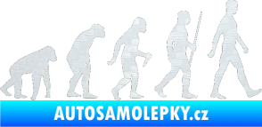 Samolepka Evoluce 001 pravá 3D karbon bílý
