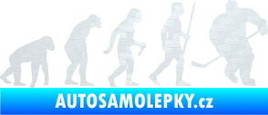 Samolepka Evoluce 003 hokej pravá 3D karbon bílý