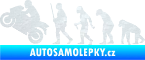 Samolepka Evoluce 004 levá motorkář 3D karbon bílý