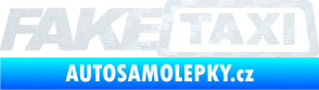 Samolepka Fake taxi nápis 3D karbon bílý