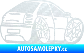 Samolepka Fiat Bravo karikatura pravá 3D karbon bílý