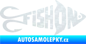 Samolepka Fish On rybička 3D karbon bílý