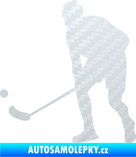 Samolepka Florbal 002 levá 3D karbon bílý