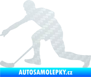 Samolepka Florbal 005 levá 3D karbon bílý