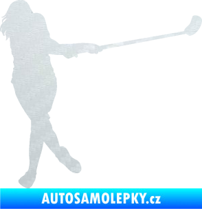 Samolepka Florbal 006 pravá  3D karbon bílý