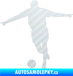 Samolepka Fotbalista 015 levá 3D karbon bílý