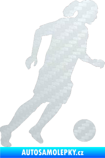 Samolepka Fotbalista 018 pravá 3D karbon bílý