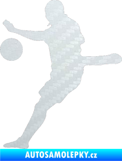 Samolepka Fotbalista 022 levá 3D karbon bílý
