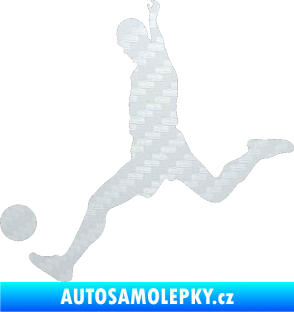 Samolepka Fotbalista 023 levá 3D karbon bílý