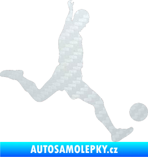 Samolepka Fotbalista 023 pravá 3D karbon bílý