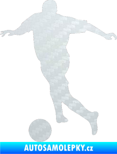 Samolepka Fotbalista 030 levá 3D karbon bílý