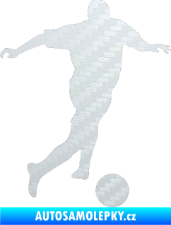 Samolepka Fotbalista 030 pravá 3D karbon bílý