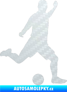Samolepka Fotbalista 031 pravá 3D karbon bílý
