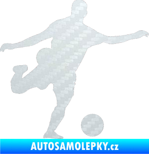 Samolepka Fotbalista 032 pravá 3D karbon bílý