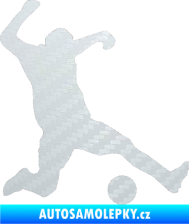 Samolepka Fotbalista 039 pravá 3D karbon bílý