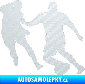 Samolepka Fotbalista 045 pravá 3D karbon bílý
