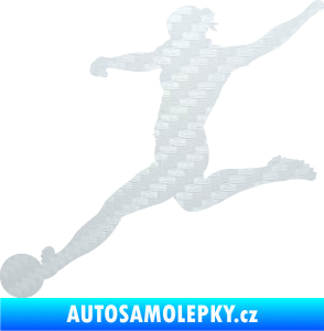 Samolepka Fotbalistka 002 levá 3D karbon bílý