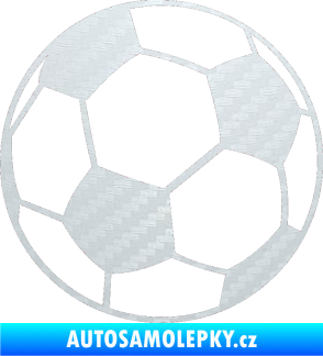 Samolepka Fotbalový míč 001 3D karbon bílý