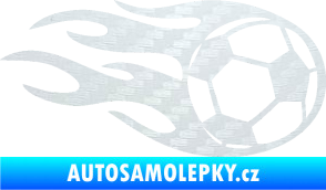 Samolepka Fotbalový míč 004 pravá v plamenech 3D karbon bílý