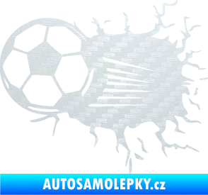 Samolepka Fotbalový míč 005 levá 3D karbon bílý