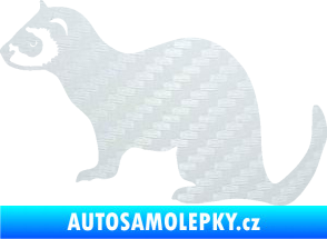 Samolepka Fretka 001 levá 3D karbon bílý