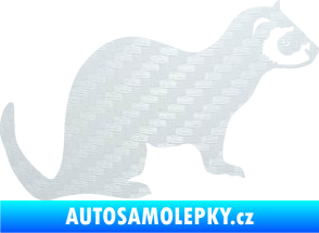 Samolepka Fretka 001 pravá 3D karbon bílý