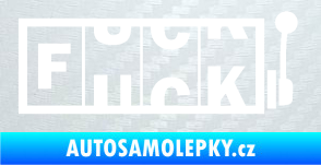 Samolepka Fuck kasino 3D karbon bílý