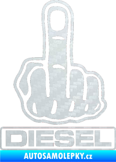Samolepka Fuck off diesel 3D karbon bílý