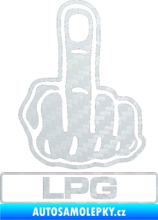Samolepka Fuck off LPG 3D karbon bílý