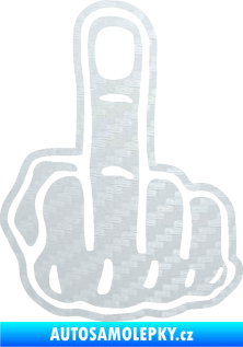 Samolepka Fuck off levá 3D karbon bílý