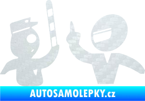 Samolepka Fuck the police 003 3D karbon bílý