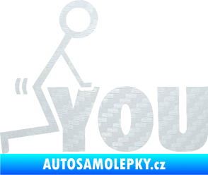 Samolepka Fuck you 002 3D karbon bílý