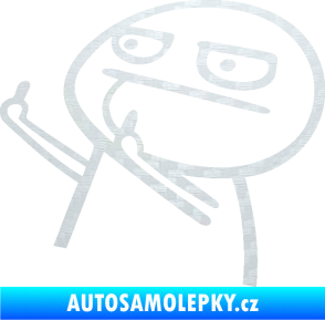 Samolepka Fuck you 003 panáček levá 3D karbon bílý