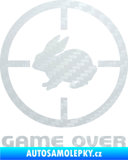 Samolepka Game over lov zajíce 3D karbon bílý