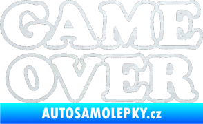 Samolepka Game over nad sebou 001 3D karbon bílý