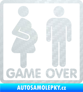 Samolepka Game over varianta jsem v tom 3D karbon bílý