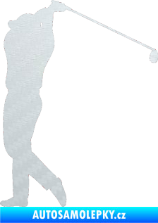Samolepka Golfista 004 levá 3D karbon bílý