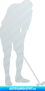 Samolepka Golfista 007 pravá 3D karbon bílý