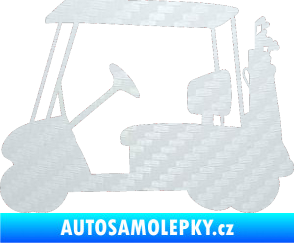 Samolepka Golfista 012 levá vozík 3D karbon bílý