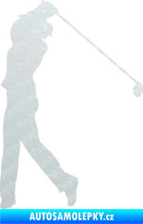 Samolepka Golfistka 013 levá 3D karbon bilý