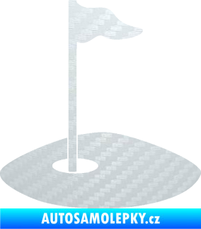 Samolepka Golfová jamka 001 levá 3D karbon bílý