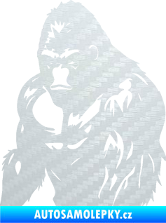 Samolepka Gorila 004 levá 3D karbon bílý